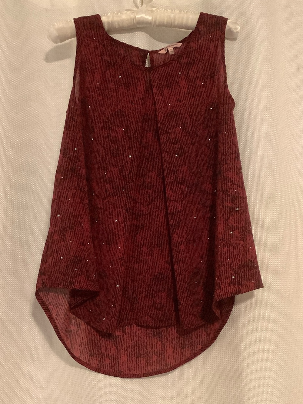 Juicy Couture Pink and Black Abstract Print Sleeveless Blouse